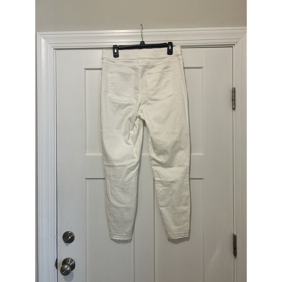 SPANX Size Large White Skinny Distressed Pull-on Jeans Shapewear Tummy Control - Picture 7 of 9